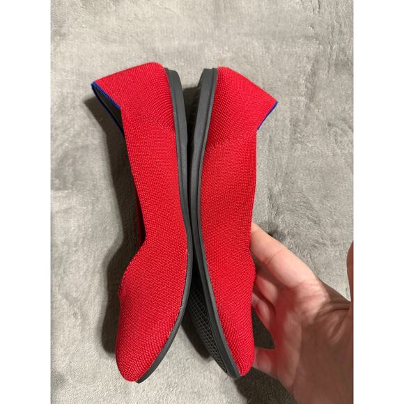 Rothy’s Scooter Red Knit Ballet Flats Round Toe Size 7 The Point Formal Comfy - Picture 5 of 5